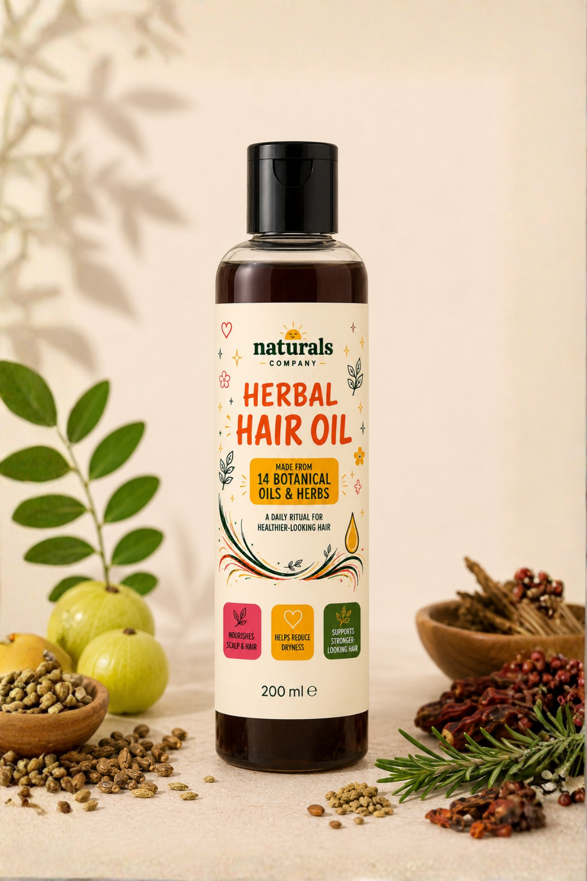 Herbal Hair Oil – 14 Botanical Oils & Herbs