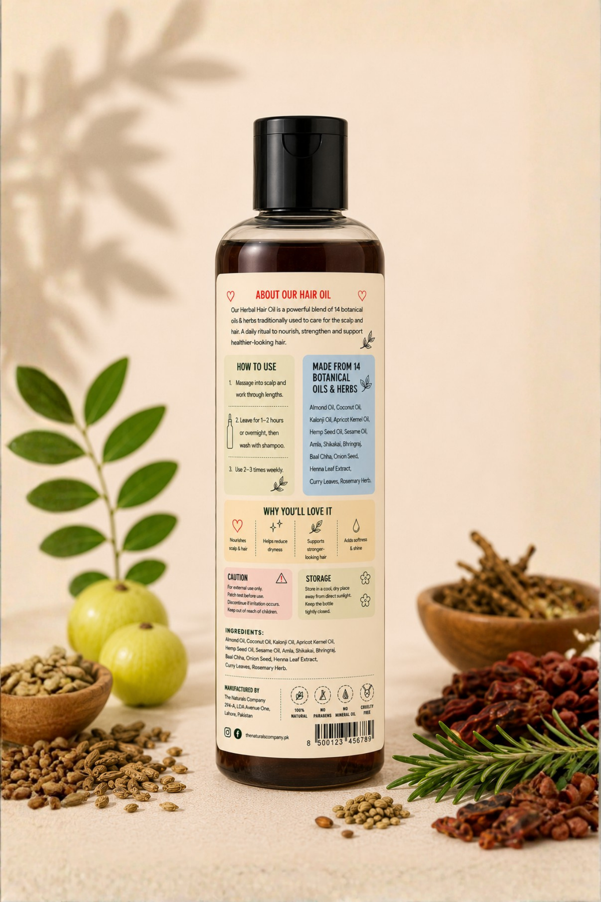 Herbal Hair Oil – 14 Botanical Oils & Herbs